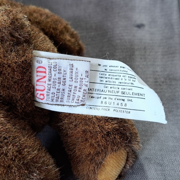 Vintage Gund Gunderbear Dark Brown Jointed Teddy Bear Toy VG 8" 1993 - Picture 10 of 16